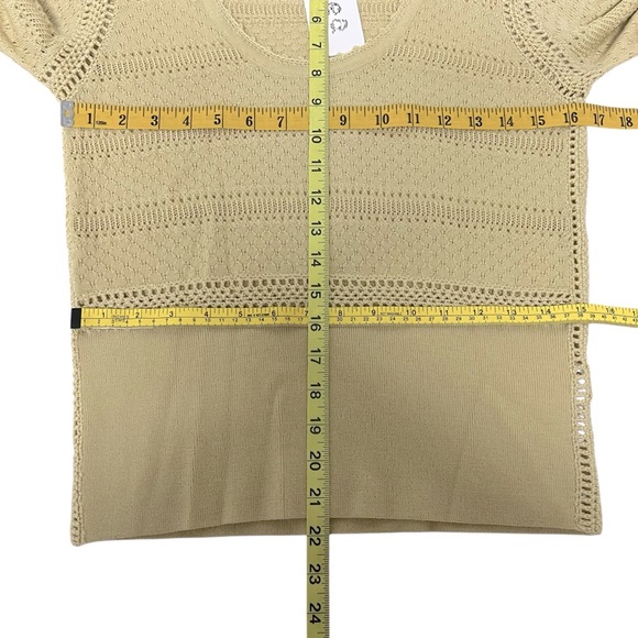Sea New York The Riverlane Syble Pointelle Short Sleeve
Sweater Yellow Large NWT - Picture 9 of 16